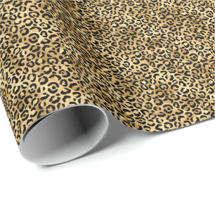 Papier Cadeau Empreinte de léopard noir et or Cheetah Poster de 