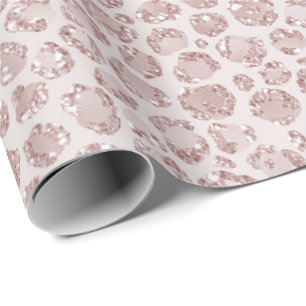 Papier Cadeau Empreinte de léopard Parties scintillant rose vif