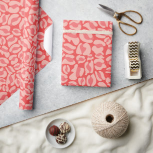 Papier Cadeau Empreinte de léopard rouge