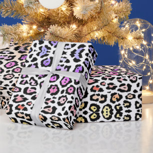 Papier Cadeau empreinte de léopard tendance arc-en-ciel motif no