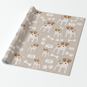 Papier Cadeau Empreinte de patte de chiot de chien mignon Motif