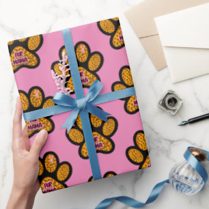 Papier Cadeau Empreinte de patte léopard Fur Mama Amoureux de le