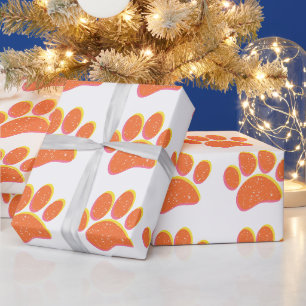 Papier Cadeau Empreinte vintage de chien gris