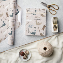 Empreintes de dinosaures mignons & Nom personnalis
