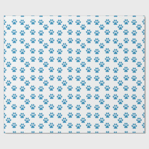 Papier Cadeau Empreintes de pattes bleues