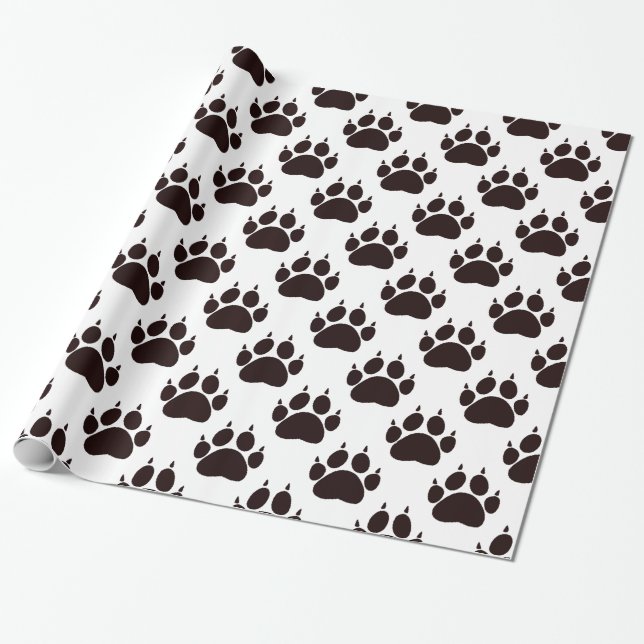 Papier Cadeau Empreintes de pattes de chat (Déroulé)