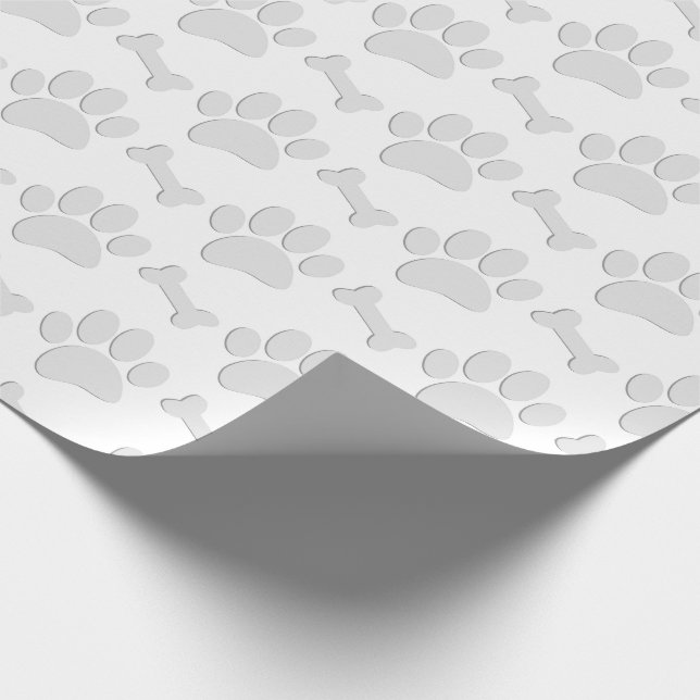 Papier Cadeau Empreintes de pattes de chiot et os personnalisés (Coin)