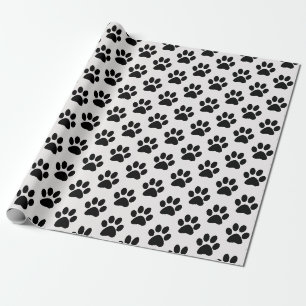 Papier Cadeau empreintes de pattes noirs