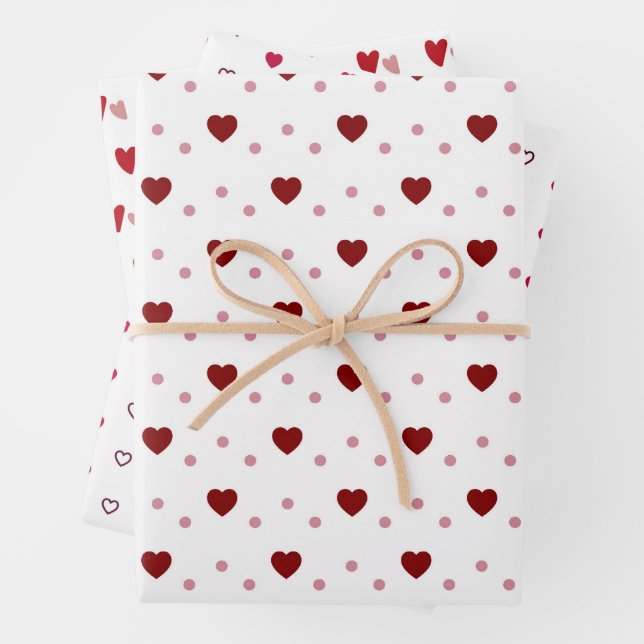 Papier cadeau en forme de coeur (En situation)