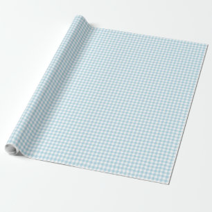 Papier Cadeau En vichy bleu pâle