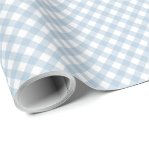 Papier Cadeau En vichy bleu vérifie simple mignon plaid