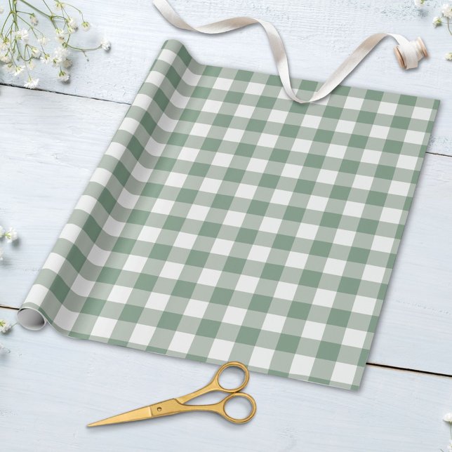 Papier Cadeau En vichy rétro Vérifier Patten Plaid dans les coul (In situ)