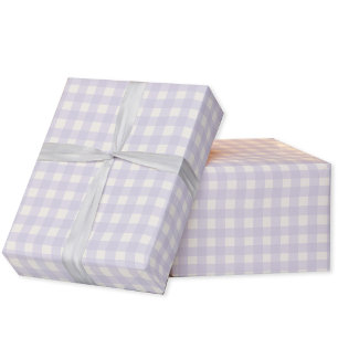 Papier Cadeau en vichy Vérifier Pastel Lilac Crème pourpre