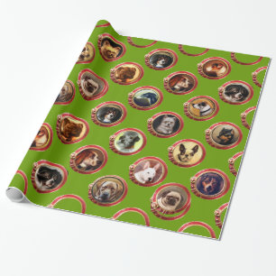 PAPIER CADEAU ENAMÉRIQUES VICTORIENNES /PORTRAITS DE CHIEN MINIA