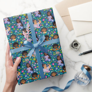 Papier Cadeau Encanto   Floral Character Motif