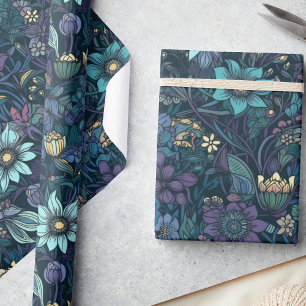 Papier Cadeau Enchanted Midnight Garden Vintage Floral Decoupage