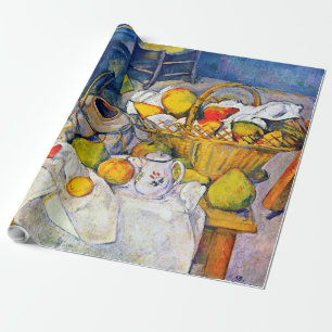 Papier Cadeau Encore la vie avec panier de fruits, Paul Cezanne