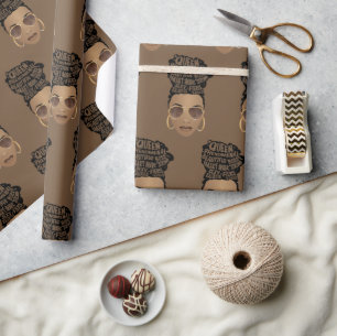 Papier Cadeau Encourageant les femmes noires, cheveux naturels, 