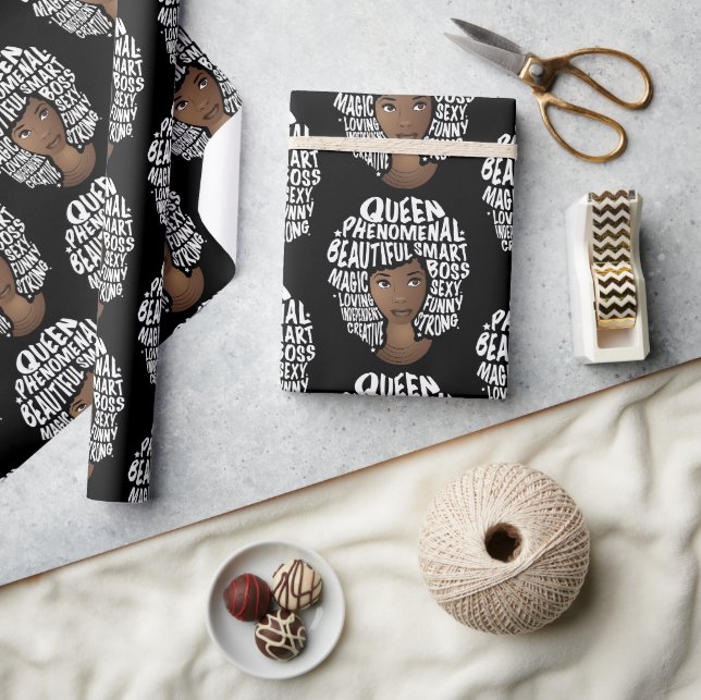 Papier Cadeau Encourager les femmes noires, beauté des cheveux n (Artisanat)