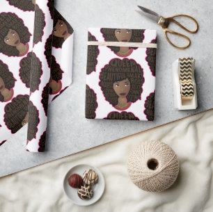 Papier Cadeau Encourager les femmes noires, cheveux naturels