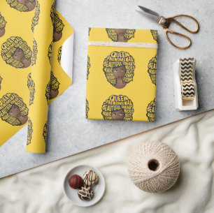Papier Cadeau Encourager les femmes noires, cheveux naturels, ja