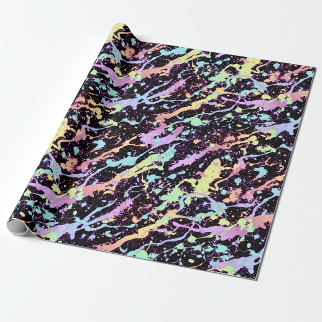 Papier Cadeau encre arc-en-ciel extrême : (Déroulé)