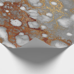 Papier Cadeau Encre Cuivre Or Liquide Peinture Gris Burgundy Bla