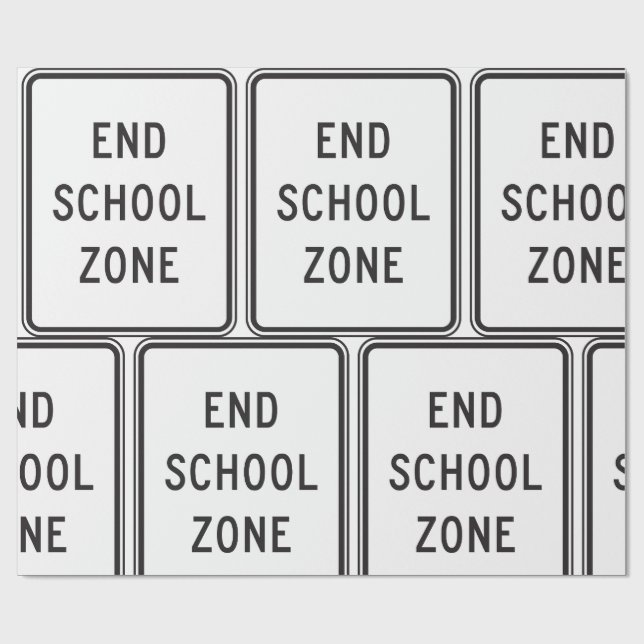 Papier Cadeau End School Zone Traffic Sign (Plat)
