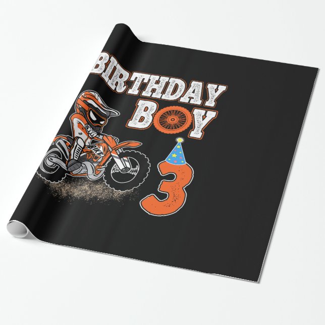 Papier Cadeau Enfant de 3 ans - Enfant d'anniversaire - Vélo de  (Déroulé)