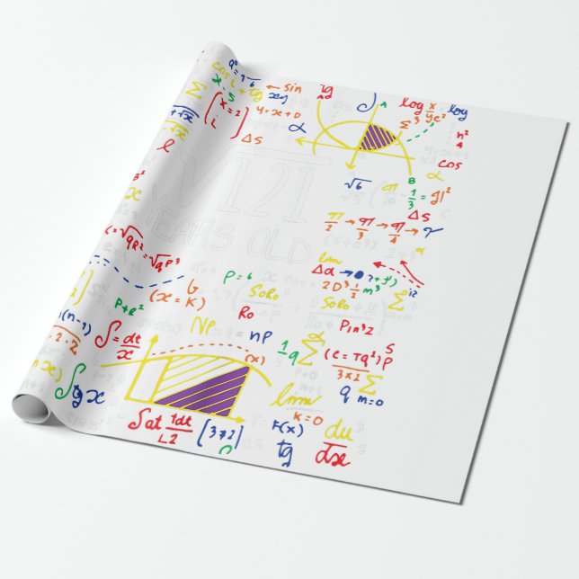 Papier Cadeau Enfants 11e Anniversaire Racine Carré De 121 11 An (Déroulé)