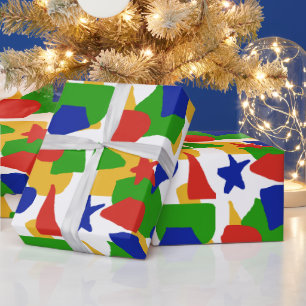 Papier Cadeau Enfants Abstraits mignons Motif Chaos coloré