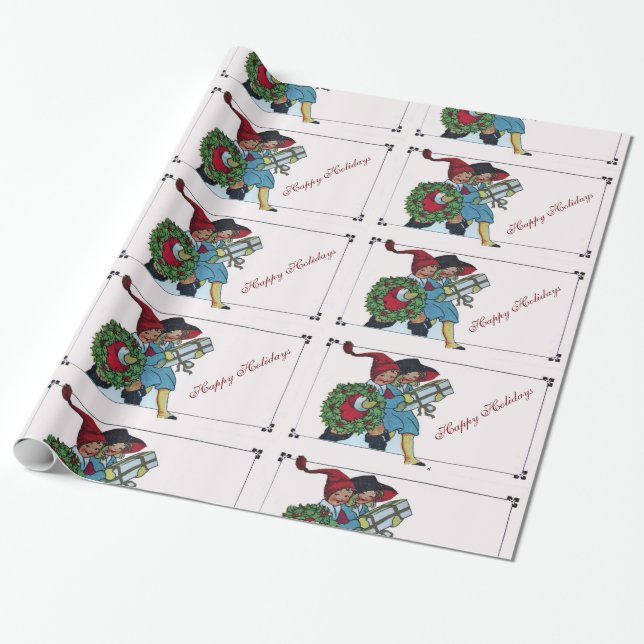 PAPIER CADEAU ENFANTS AVEC CADEAUX DE NOËL (Déroulé)
