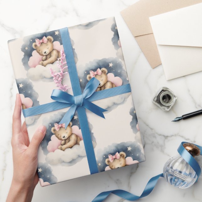 Papier Cadeau Enfants célestes Ours Filles Anniversaire (Cadeaux)