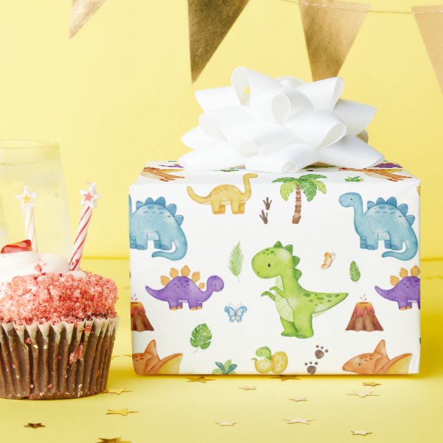 Papier Cadeau Enfants Cute Dinosaur Motif (Fête d'anniversaire)