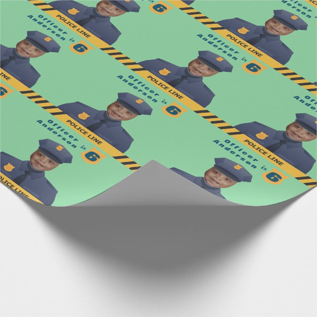 Papier Cadeau Enfants Enveloppement Cadeau Police Anniversaire (Coin)