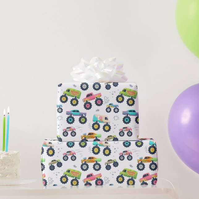 Papier Cadeau Enfants Grandes Roues Voitures Et Camions (Cadeaux de fête)