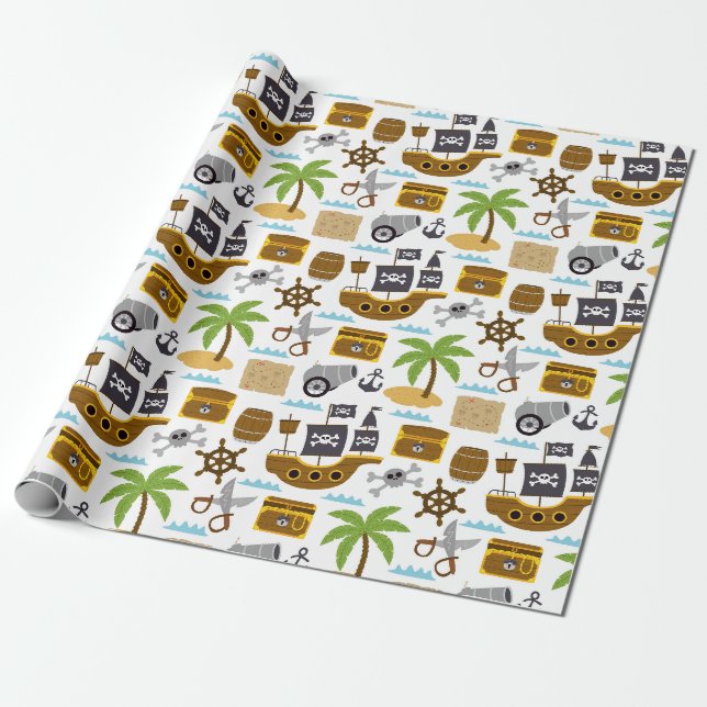 Papier Cadeau Enfants Pirate (Déroulé)