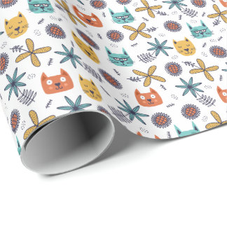 Papier Cadeau Enfants super mignons en pépinière nordique