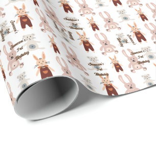 Papier Cadeau Enfants Teddy Bear Chat Panda Toy Motif Anniversai