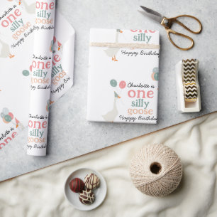 Papier Cadeau Enfants Une oie bête 1ère mignonne Anniversaire No