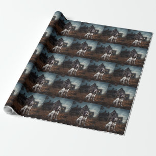 Papier Cadeau English Springer Spaniel Halloween Épouvantable
