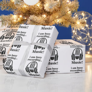 Papier Cadeau Enregistrement de musique avec micro-casque