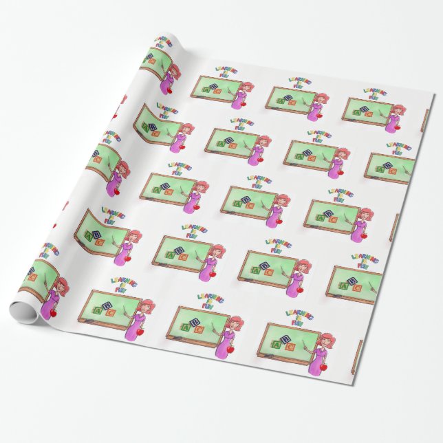 Papier Cadeau Enseignant en papier d'emballage (Déroulé)