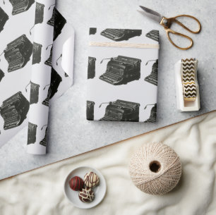 Papier Cadeau Entreprise vintage, Antique Office Manuel Machine 