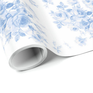 Papier Cadeau Enveloppe brillante de bleuets Roses d'été du lac 