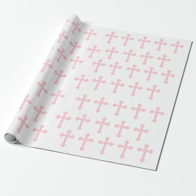Papier Cadeau Enveloppe cadeau Croix rose (Déroulé)