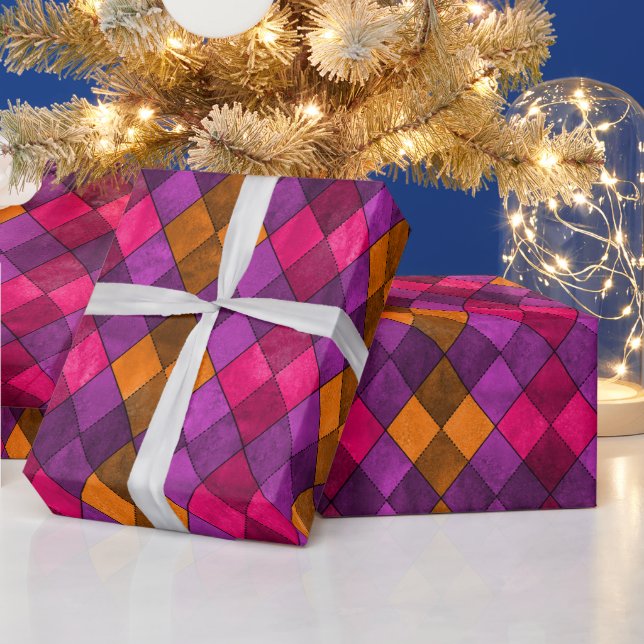 Papier Cadeau Enveloppe cadeau de diamants de Jacquard vibrants (Vacances)