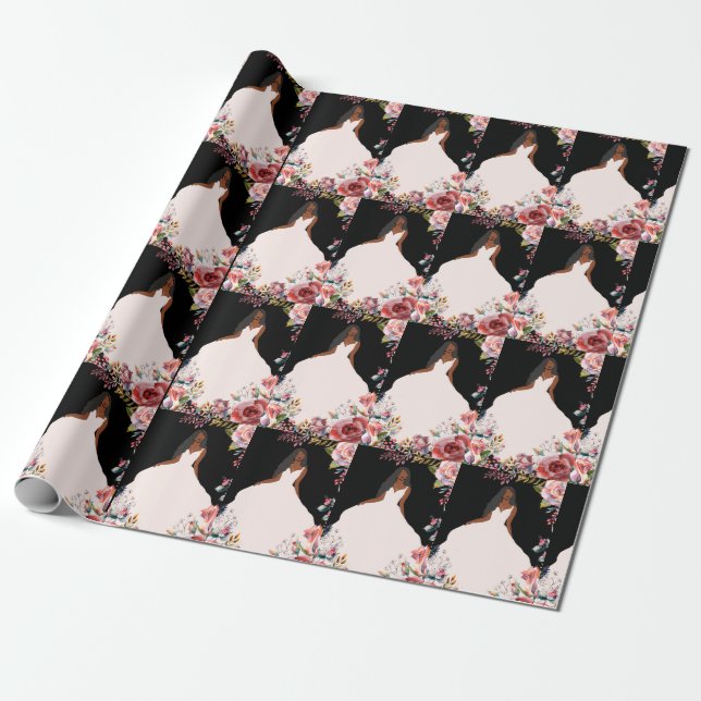 Papier Cadeau Enveloppe cadeau de Fête des mariées de mariée afr (Déroulé)