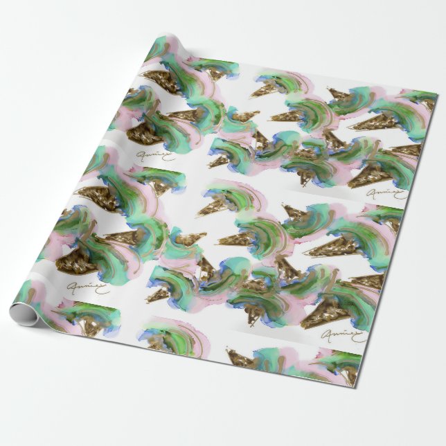 Papier Cadeau Enveloppe Cadeau de Lovitude pour Cone de Crème de (Déroulé)