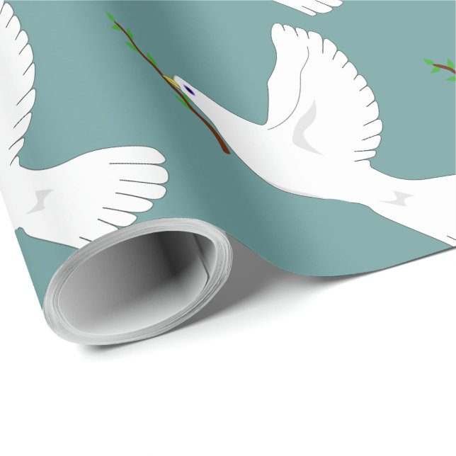 Papier Cadeau Enveloppe cadeau de Noël de la colombe blanche (Coin rond)